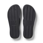 Archies Arch Support Thongs in black crystal pictured upside down from the bottom