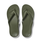 Archies arch support thongs in khaki shown from above