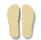 Archies Arch Support Thongs in lemon pictured upside down from the bottom