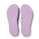 Archies Arch Support Thongs in lilac pictured upside down from the bottom