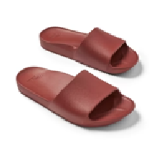 Archies arch support slides in sangria shown from above