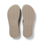 Archies Arch Support Thongs in taupe crystal pictured upside down from the bottom