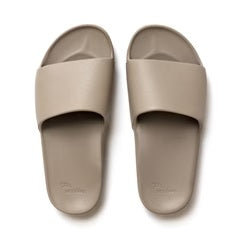 Archies arch support slides in taupe shown from above